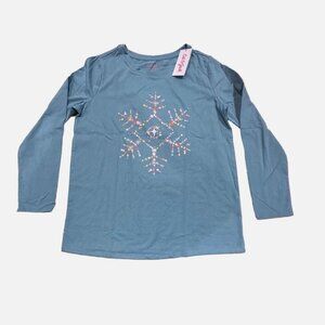 Girls’ Snowflake Graphic Long Sleeve Shirt | Multiple Sizes Available | New